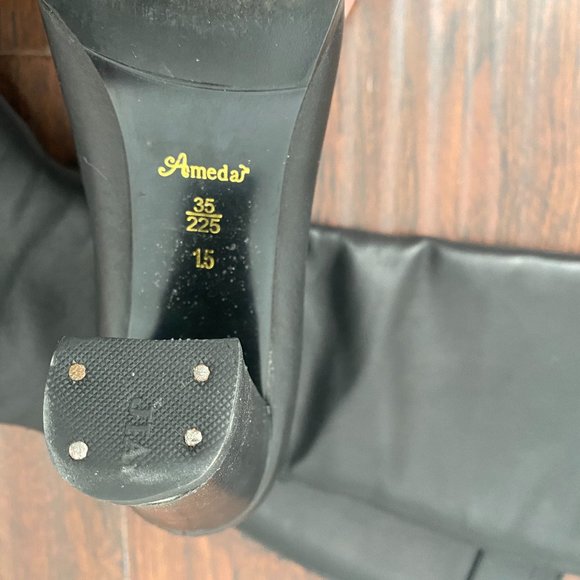 Ameda Chic 100% Cowhide Leather Knee Boots  (Black 35) - Picture 3 of 5